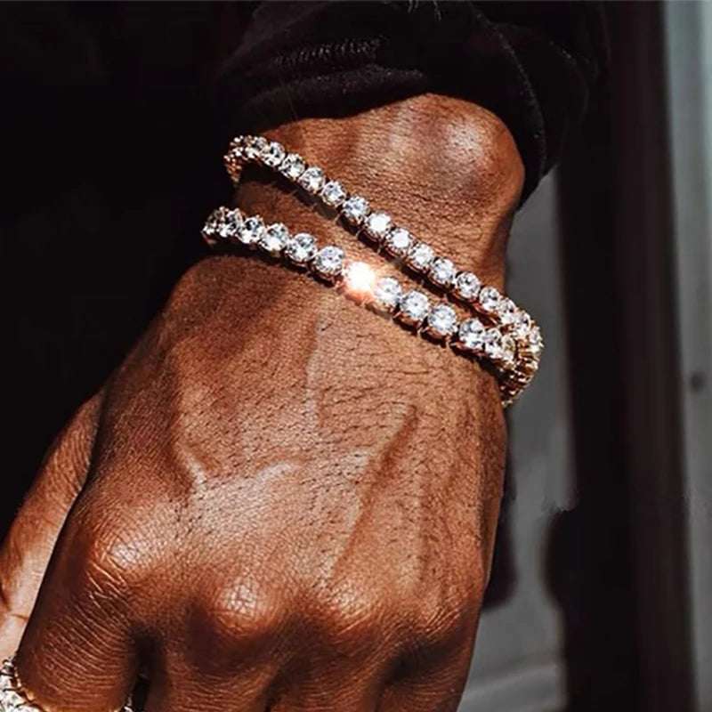 Hip Hop Iced Out Crystal Tennis Bracelet