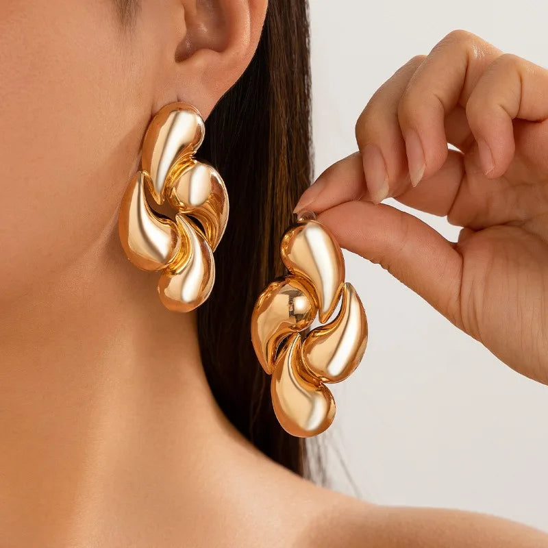 Water Drop Earrings Geometric Metal Earrings