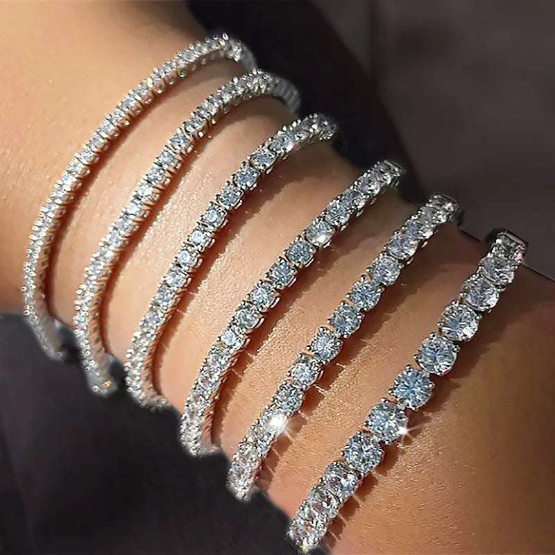 Hip Hop Iced Out Crystal Tennis Bracelet