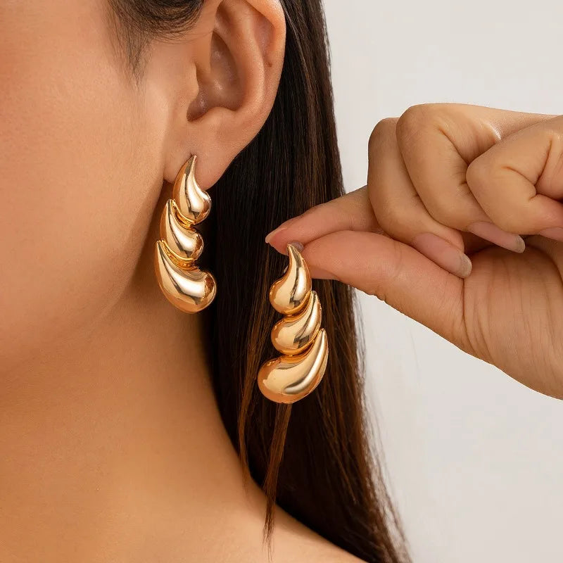 Water Drop Earrings Geometric Metal Earrings