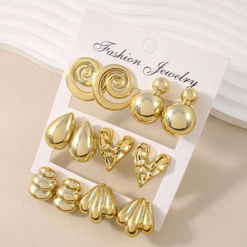 Fashionable Hot Selling Heart-shaped Geometric Shaped Earrings for Women with High-end and Exaggerated Gloss Resin Earrings