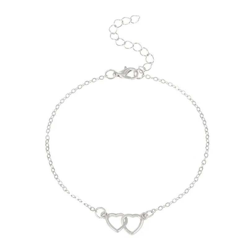 Double Layer Anklets For Women Pearl Streaming Pendant Foot Chains
