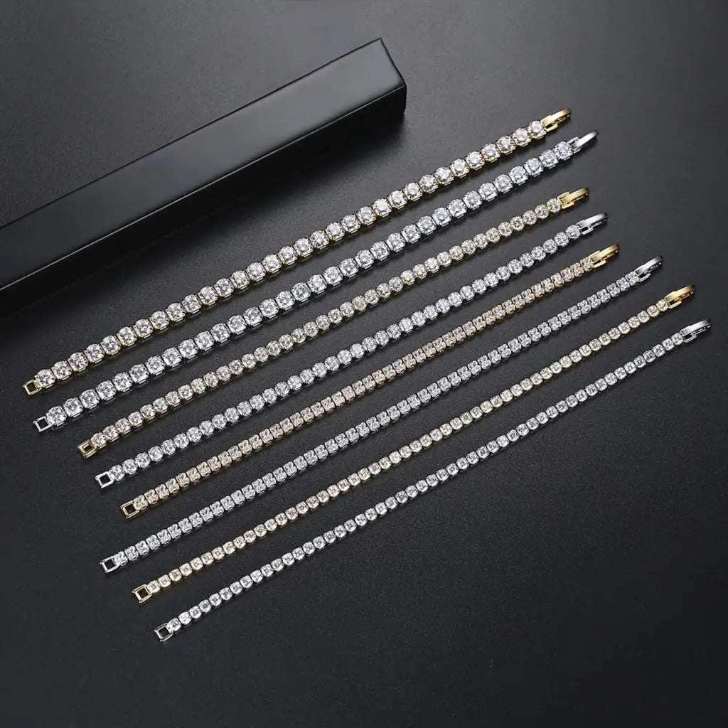 Hip Hop Iced Out Crystal Tennis Bracelet