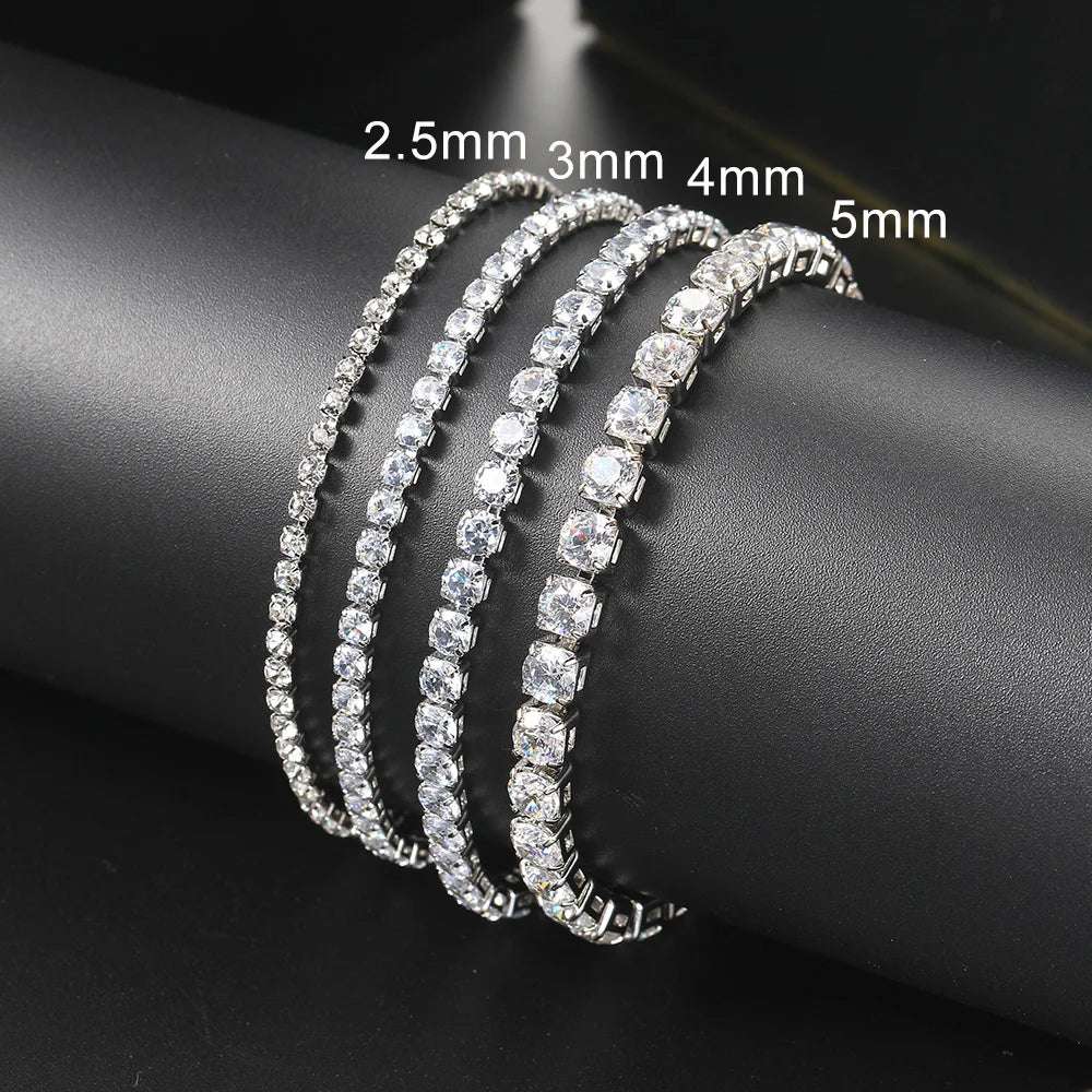 Hip Hop Iced Out Crystal Tennis Bracelet